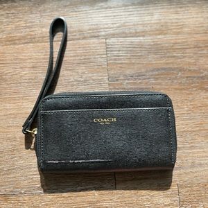 Small black coach card holder/wallet